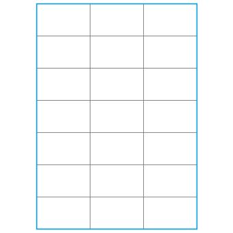 A4-21 slids, 21 etiketter/ark, hvid mat – 70,0 x 42,2 mm – 100 ark - A-4 etiketter, hvid mat, permanent og aftagelig lim