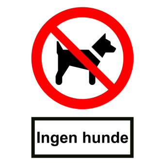 Selvklæbende Forbudsskilt – Ingen hunde (ISO 7010 P021) - Forbudsskilte