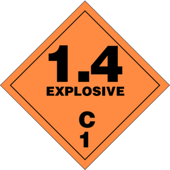 Selvklæbende Fareseddel i PP – Eksplosive stoffer (Klasse 1.4C) – 250 stk. - Faresedler