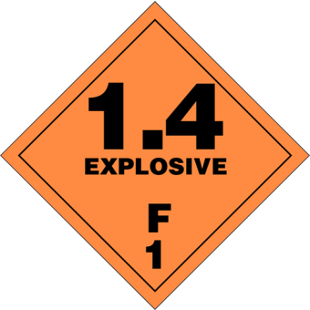 Selvklæbende Fareseddel i PP – Eksplosive stoffer (Klasse 1.4F) – 250 stk. - Faresedler