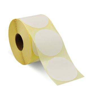 Transferetiketter Basic på rulle, permanent lim – Ø 70 mm – 1.000 stk. - Transfer-etiketter