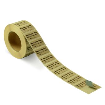 Selvklæbende Byttemærke (14 dage, Natur) – 30x15 mm – 1000 stk. – Aftagelig lim – Mørk limside - Byttemærker