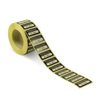 Selvklæbende Julebyttemærke (31. dec) – 30x15 mm – 1000 stk. – Aftagelig lim – Mørk limside - Byttemærker