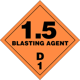 Selvklæbende Fareseddel i PP – Eksplosive stoffer (Klasse 1.5D) – 250 stk. - Faresedler
