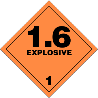 Selvklæbende Fareseddel i PP – Eksplosive stoffer (Klasse 1.6) – 250 stk. - Faresedler