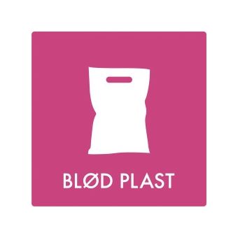 Selvklæbende Affaldspiktogram – Blød Plast – Firkantet - Affaldssortering-labels