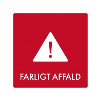 Selvklæbende Affaldspiktogram – Farligt Affald – Firkantet - Affaldssortering-labels