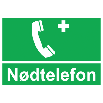 Selvklæbende Nødskilt – Nødtelefon (ISO 7010 E004) - Nødskilte