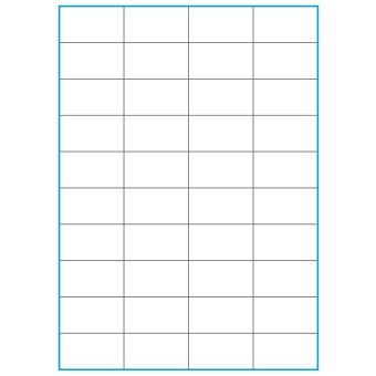 A4-40 slids, 40 etiketter/ark, hvid mat – 52,5 x 29,5 mm – 100 ark - A-4 etiketter, hvid mat, permanent og aftagelig lim