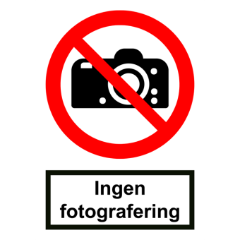 Selvklæbende Forbudsskilt – Ingen fotografering (ISO 7010 P029) - Sikkerhedsskilte