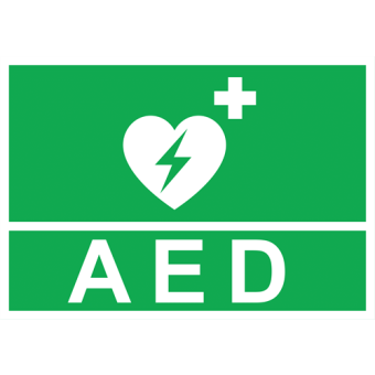 Selvklæbende Nødskilt – Hjertestarter (ISO 7010 E010) - Nødskilte