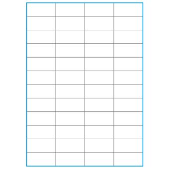 A4-48 slids, 48 etiketter/ark, hvid mat – 52,5 x 24,6 mm – 100 ark - A-4 etiketter, hvid mat, permanent og aftagelig lim