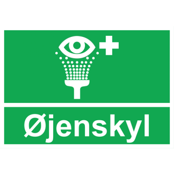Selvklæbende Nødskilt – Øjenskyl (ISO 7010 E011) - Nødskilte