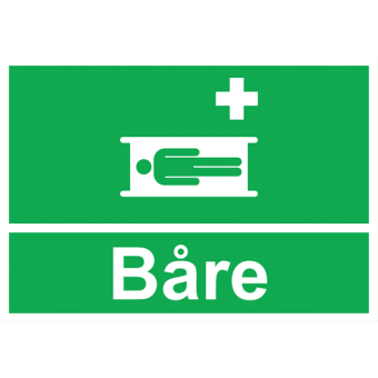 Selvklæbende Nødskilt – Båre (ISO 7010 E013) - Nødskilte