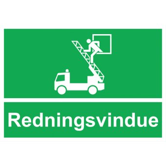 Selvklæbende Nødskilt – Redningsvindue (ISO 7010 E017) - Nødskilte