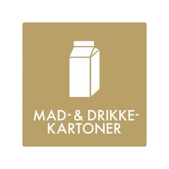 Selvklæbende Affaldspiktogram – Mad- & Drikkekartoner – Firkantet - Affaldssortering-labels