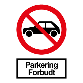 Selvklæbende Forbudsskilt – Parkering forbudt - Sikkerhedsskilte