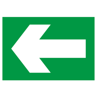 Selvklæbende Nødskilt – Nødudgang med pil (ISO 7010) - Nødskilte