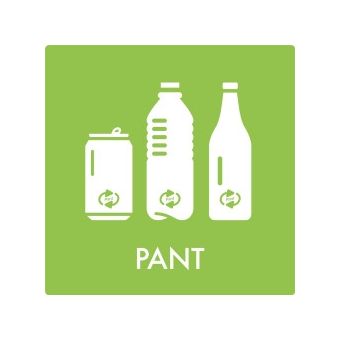 Selvklæbende Affaldspiktogram – Pant – Firkantet - Affaldssortering-labels