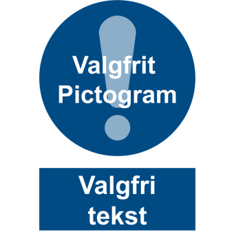 Selvklæbende Påbudsskilt – Valgfri tekst og piktogram - Påbudsskilte