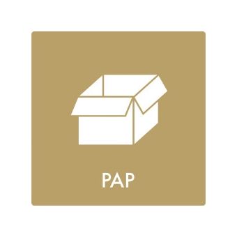 Selvklæbende Affaldspiktogram – Pap – Firkantet - Affaldssortering-labels