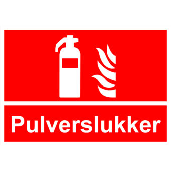 Selvklæbende Brandskilt – Pulverslukker (ISO 7010 F001) - Sikkerhedsskilte