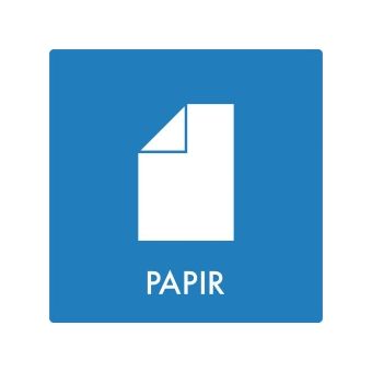 Selvklæbende Affaldspiktogram – Papir – Firkantet - Affaldssortering-labels