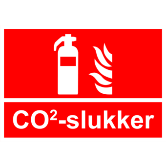 Selvklæbende Brandskilt – CO2-slukker (ISO 7010 F001) - Sikkerhedsskilte