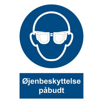 Selvklæbende Påbudsskilt – Øjenbeskyttelse påbudt (ISO 7010 M004) - Påbudsskilte