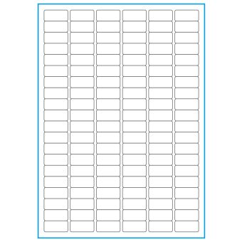 A4-120, 120 etiketter/ark, hvid mat – 30,0 x 14,0 mm – 100 ark - A-4 etiketter, hvid mat, permanent og aftagelig lim
