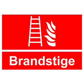 Selvklæbende Brandskilt – Brandstige (ISO 7010 F003) - Sikkerhedsskilte