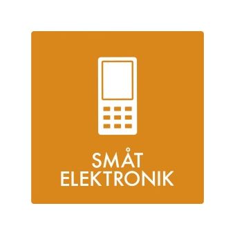 Selvklæbende Affaldspiktogram – Småt Elektronik – Firkantet - Affaldssortering-labels