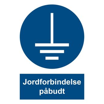 Selvklæbende Påbudsskilt – Jordforbindelse påbudt (ISO 7010 M005) - Påbudsskilte
