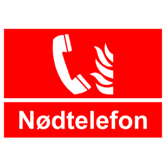 Selvklæbende Brandskilt – Brand nødtelefon (ISO 7010 F006) - Sikkerhedsskilte