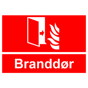 Selvklæbende Brandskilt – Branddør (ISO 7010 F007) - Sikkerhedsskilte