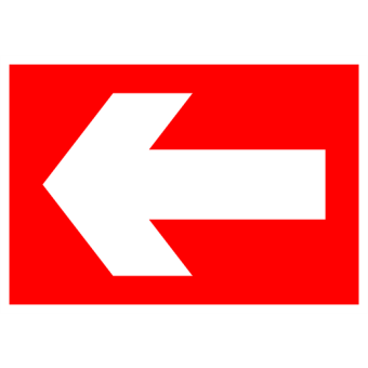 Selvklæbende Brandskilt – Brandudgang med pil (ISO 7010) - Sikkerhedsskilte
