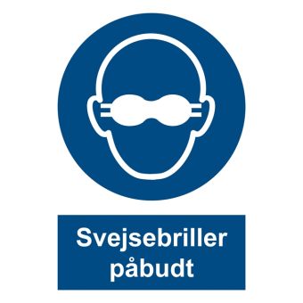 Selvklæbende Påbudsskilt – Benyt svejsebriller (ISO 7010 M007) - Påbudsskilte