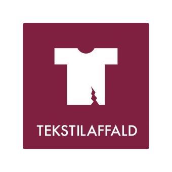 Selvklæbende Affaldspiktogram – Tekstilaffald – Firkantet - Affaldssortering-labels