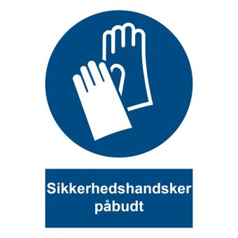 Selvklæbende Påbudsskilt – Sikkerhedshandsker påbudt (ISO 7010 M009) - Påbudsskilte