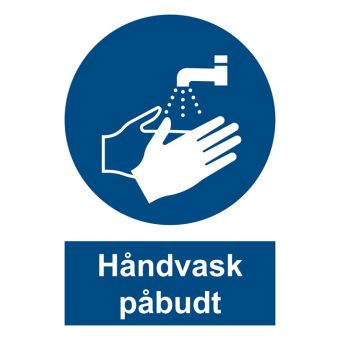 Selvklæbende Påbudsskilt – Håndvask påbudt (ISO 7010 M011) - Påbudsskilte