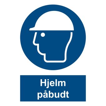 Selvklæbende Påbudsskilt – Hjelm påbudt (ISO 7010 M014) - Påbudsskilte