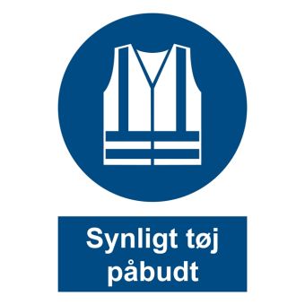 Selvklæbende Påbudsskilt – Synligt tøj påbudt (ISO 7010 M015) - Påbudsskilte