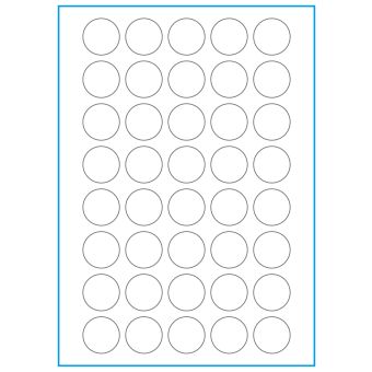 A4-Ø30, 40 etiketter/ark, hvid mat – Ø 30,0 mm – 100 ark - 