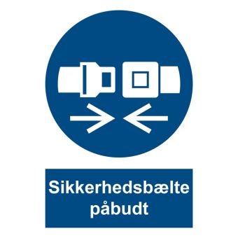 Selvklæbende Påbudsskilt – Sikkerhedsbælte påbudt (ISO 7010 M020) - Påbudsskilte