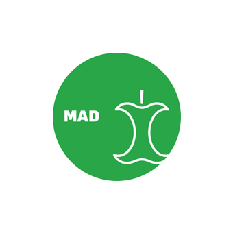 Selvklæbende Affaldspiktogram – Madaffald – Rundt - Affaldssortering-labels