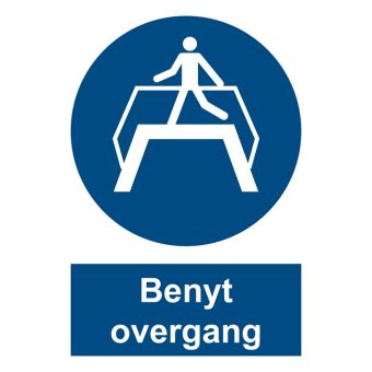 Selvklæbende Påbudsskilt – Benyt overgang (ISO 7010 M023) - Påbudsskilte