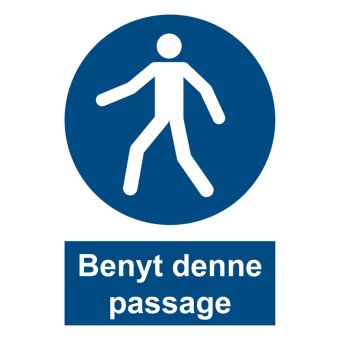 Selvklæbende Påbudsskilt – Benyt passage (ISO 7010 M024) - Påbudsskilte