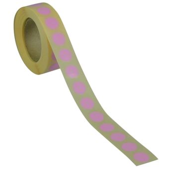 Runde etiketter på rulle, permanent lim – Lyserød – Ø 13 mm – 1.000 stk. - Runde etiketter