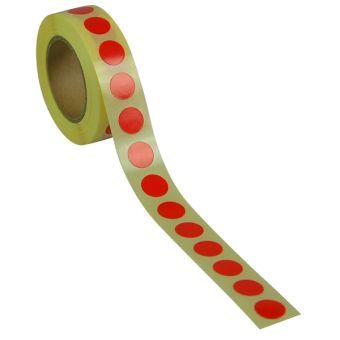 Runde etiketter på rulle, permanent lim – Rød – Ø 13 mm – 1.000 stk. - Runde etiketter