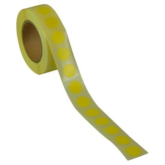 Runde etiketter på rulle, permanent lim – Gul – Ø 13 mm – 1.000 stk. - Runde etiketter